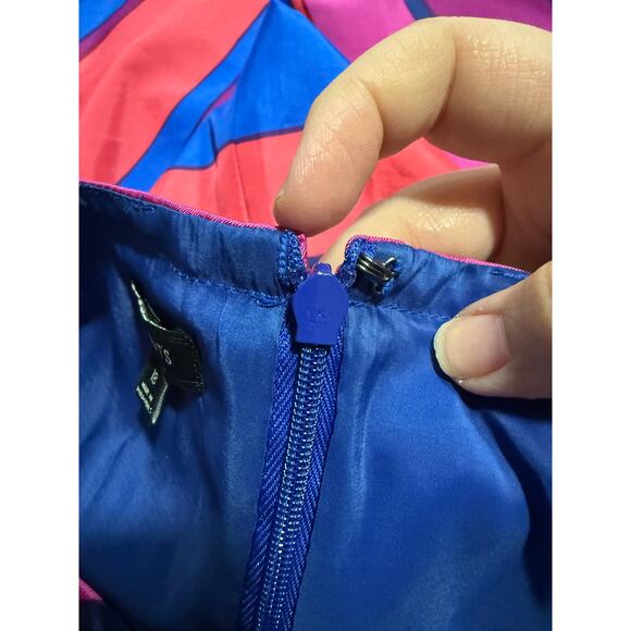 Talbots Sheath Dress Striped Lined Women's Plus Size 18 Blue Pink Red *Tiny Flaw - Picture 11 of 13